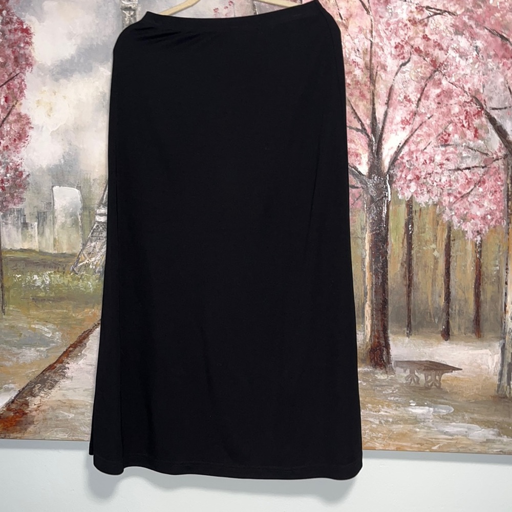 Talbots Midi Past the Knee Length Pull On Black Skirt sz Small EUC